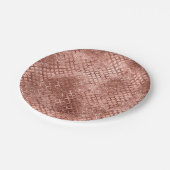 スパークリー ローズゴールド サークル ピンク ラグジュアリー スパークル ペーパープレート (アングル)