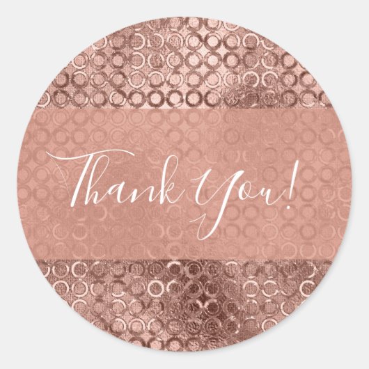 スパークリー ローズゴールド サークル ピンク ラグジュアリー スパークル ラウンドシール (正面)