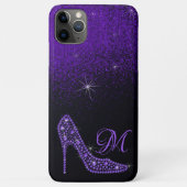 スパークルきらきら光るダイヤモンドグリッターハイヒール紫 Case-Mate iPhoneケース (裏面)