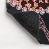 スパークルきらきら光るダイヤモンドグリッターレオパードバラ金ゴールド マウスパッド (コーナー)