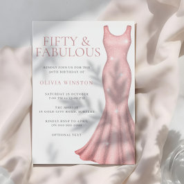 スパークルきらめくドレス50thバースデーパーティー 招待状