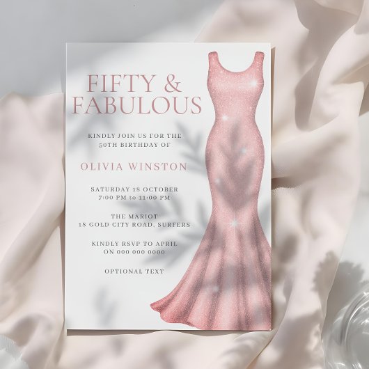 スパークルきらめくドレス50thバースデーパーティー 招待状