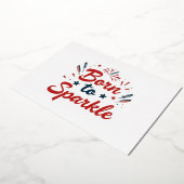 スパークルする誕生 7月4日パーティーの招待状 箔招待状 (回転した状態)