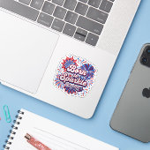 スパークルに生まれて アメリカ独立記念日 花火 愛国心 シール (ノートパソコンとiPhone)