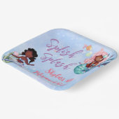 スパークルアフリカンアメリカンマーメイドバッシュ誕生日 ペーパープレート (傾斜あり)