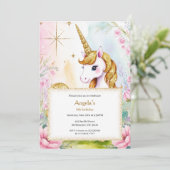 スパークルアンドシャインユニコーン誕生日女子 招待状 (スタンド正面)