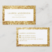 スパークルアンドシャインラージ金ゴールドグリッター美しいサロン 名刺 (正面/裏面)