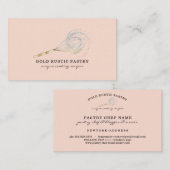 スパークルウィスクフローリング金ゴールドベーカリー赤面ピンク 名刺 (正面/裏面)