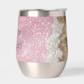 スパークルウエスタンピンククリーム金ゴールド女性のカーボーイ牛粉 (左面)