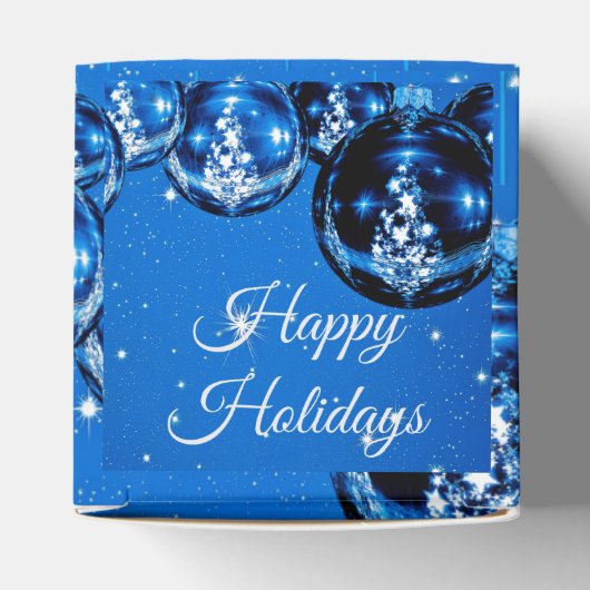 スパークルエレガントオーナメントコバルトブルーホリデー フェイバーボックス (上部)