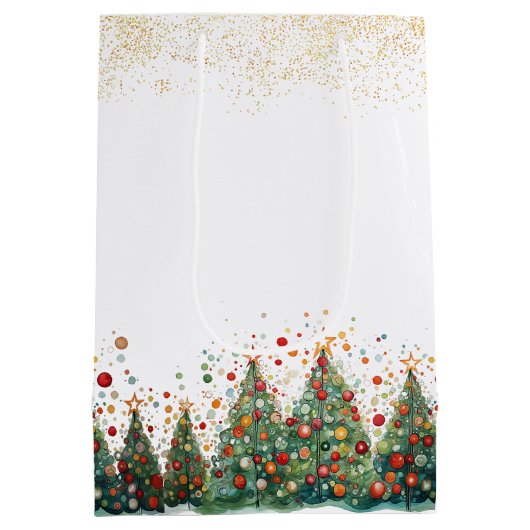 スパークルエレガントクリスマスツリー抱き枕 ミディアムペーパーバッグ (裏面)