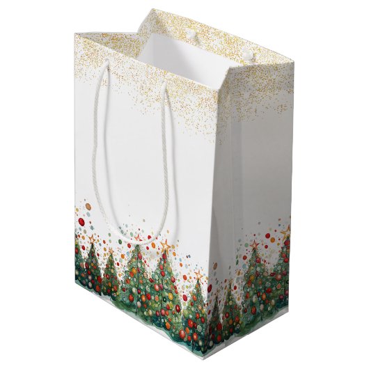 スパークルエレガントクリスマスツリー抱き枕 ミディアムペーパーバッグ (裏面アングル)