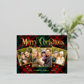 スパークルエレガントクリスマス3写真グリーティング金ゴールド 箔シーズンポストカード (立ち正面)