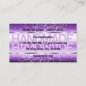 スパークルエレガントグリッターラグジュアリーグラムダークパープル 名刺 (裏面)