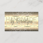 スパークルエレガントグリッターラグジュアリーグラムダーク金ゴールド 名刺 (正面)