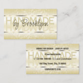 スパークルエレガントグリッターラグジュアリーグラムライト金ゴールド 名刺 (正面/裏面)