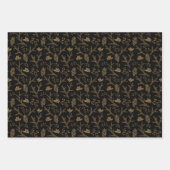 スパークルエレガントブラック金ゴールドホリデーラグジュアリーヴィーブ ラッピングペーパーシート (正面3)