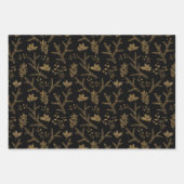 スパークルエレガントブラック金ゴールドホリデーラグジュアリーヴィーブ ラッピングペーパーシート (正面2)