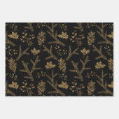 スパークルエレガントブラック金ゴールドホリデーラグジュアリーヴィーブ ラッピングペーパーシート (正面)