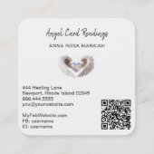 *~*スパークルオパールハートQRエンジェルウィングスAP78ホワイト スクエア名刺 (裏面)