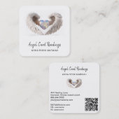 *~*スパークルオパールハートQRエンジェルウィングスAP78ホワイト スクエア名刺 (正面/裏面)