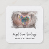 *~*スパークルオパールハートQRエンジェルウィングスAP78金ゴールド スクエア名刺 (正面)