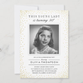 スパークルオールドフォトサプライズパーティの招待状 招待状