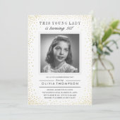 スパークルオールドフォトサプライズパーティの招待状 招待状 (スタンド正面)