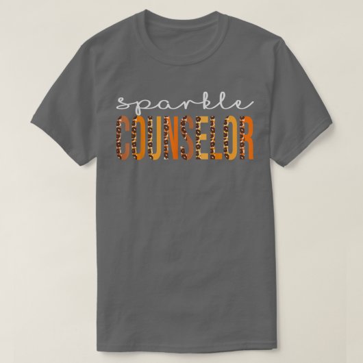 スパークルカウンセラーヒョウかわいい秋秋の感謝祭 Tシャツ (デザイン正面)
