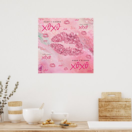 スパークルキスはバレンタインの贈り物を愛 ポスター (キッチン)