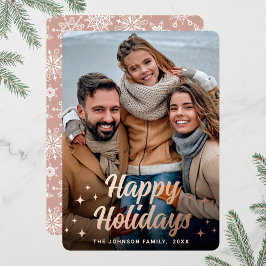 スパークルクリスマスフォトGREETINGバラ金ゴールド 箔シーズンカード