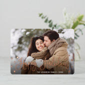 スパークルクリスマスフォトGREETINGバラ金ゴールド 箔シーズンカード (立ち正面)