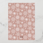 スパークルクリスマスフォトGREETINGバラ金ゴールド 箔シーズンカード (裏面)