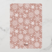 スパークルクリスマスフォトGREETINGバラ金ゴールド 箔シーズンカード (裏面)