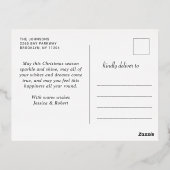 スパークルクリスマスフォトGREETINGバラ金ゴールド 箔シーズンポストカード (裏面)