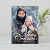 スパークルクリスマス４ フォトグリーティング シルバー 箔シーズンカード (立ち正面)