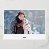 スパークルクリスマス2フォトグリーティングシルバー 箔シーズンカード (裏面)