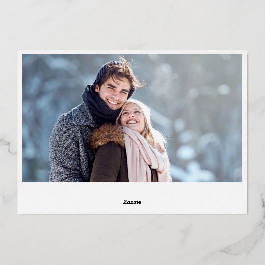 スパークルクリスマス2フォトグリーティングシルバー 箔シーズンカード (裏面)