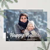 スパークルクリスマス2フォトグリーティングシルバー 箔シーズンカード