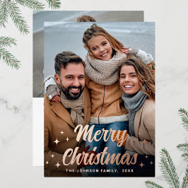 スパークルクリスマス2 フォトグリーティング ローズゴールド 箔シーズンカード