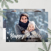 スパークルクリスマス3フォトグリーティングシルバー 箔シーズンカード