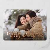 スパークルクリスマス4 PHOTOグリーティングバラ金ゴールド 箔シーズンカード (正面)