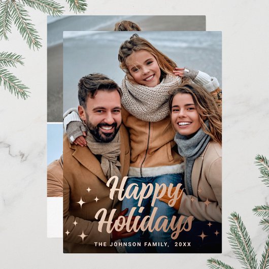 スパークルクリスマス4 PHOTOグリーティングバラ金ゴールド 箔シーズンカード