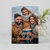 スパークルクリスマス4 PHOTOグリーティングバラ金ゴールド 箔シーズンカード (立ち正面)