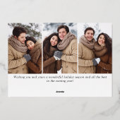 スパークルクリスマス4 PHOTOグリーティングバラ金ゴールド 箔シーズンカード (裏面)