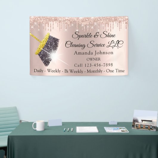 スパークルクリーニングサービスハウスキーピング箒 横断幕 (トレードショー)