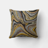スパークルグラムグリッターガーリー大理石アートグレー金ゴールド クッション (裏面)