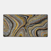 スパークルグラムグリッターガーリー大理石アートグレー金ゴールド デスクマット (正面)