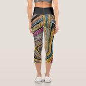 スパークルグラムグリッターガーリー大理石アートグレー カプリレギンス (裏面)