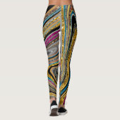 スパークルグラムグリッターガーリー大理石アートグレー レギンス (裏面)